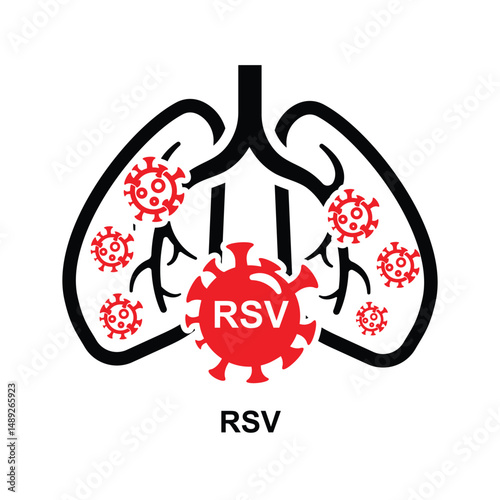 RSV Icon. Respiratory syncytial virus icon isolated on background vector illustration.