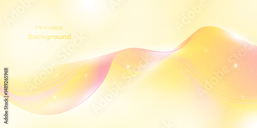 Soft yellow waves blend with pastel sparkles in a dreamy, elegant minimalist background