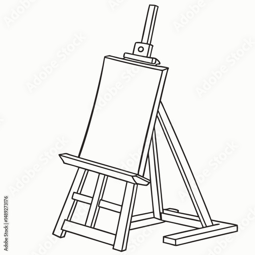 Professional artist easel isolated on white background clean cutout