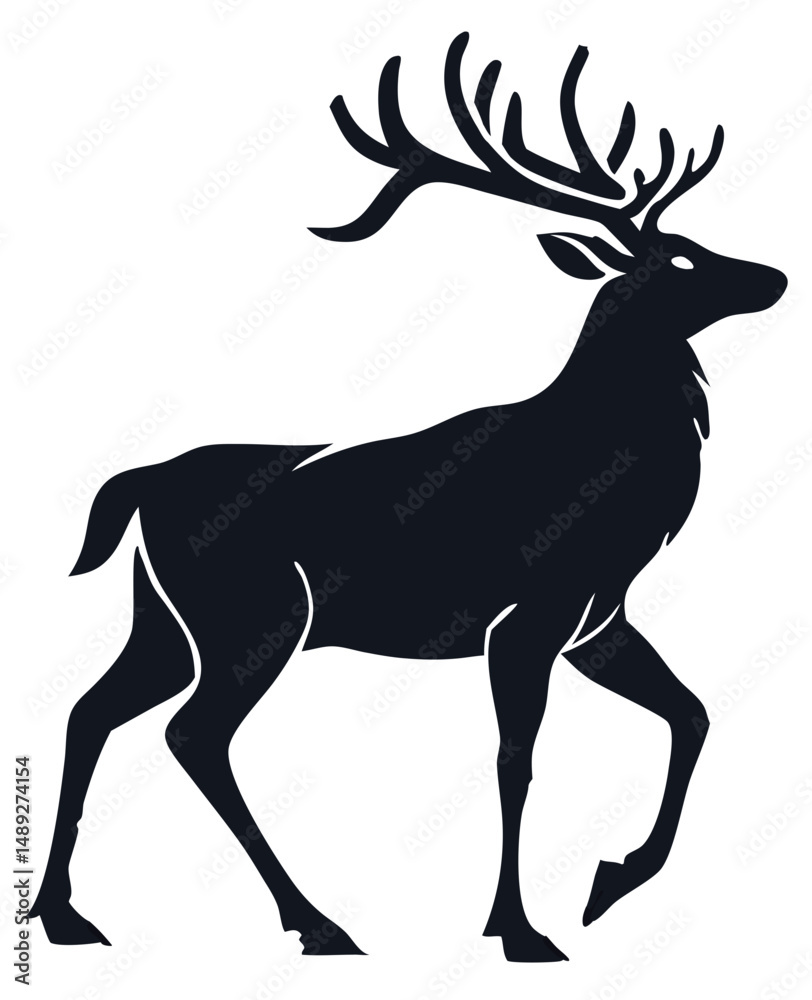 Fototapeta premium Little Cute Christmas Deer Vector