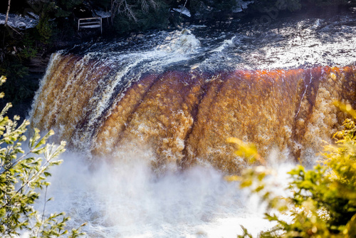 Tahquamenon Upper Falls Scenic View on Sunny Day photo