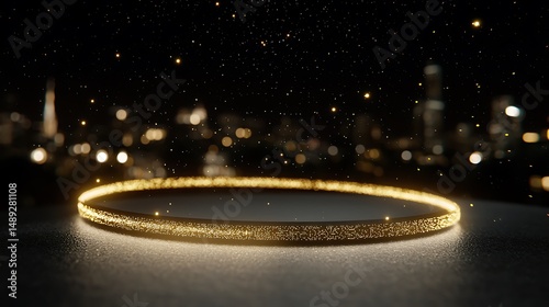 Digital vortex spiraling quantum processor chip futuristic cityscape 3d render nighttime abstract technology concept