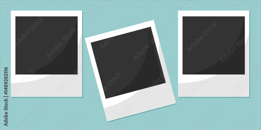 Empty white photo frame, set polaroid realistic mockup, vector EPS file Empty white photo frame, set polaroid realistic mockup, vector EPS file