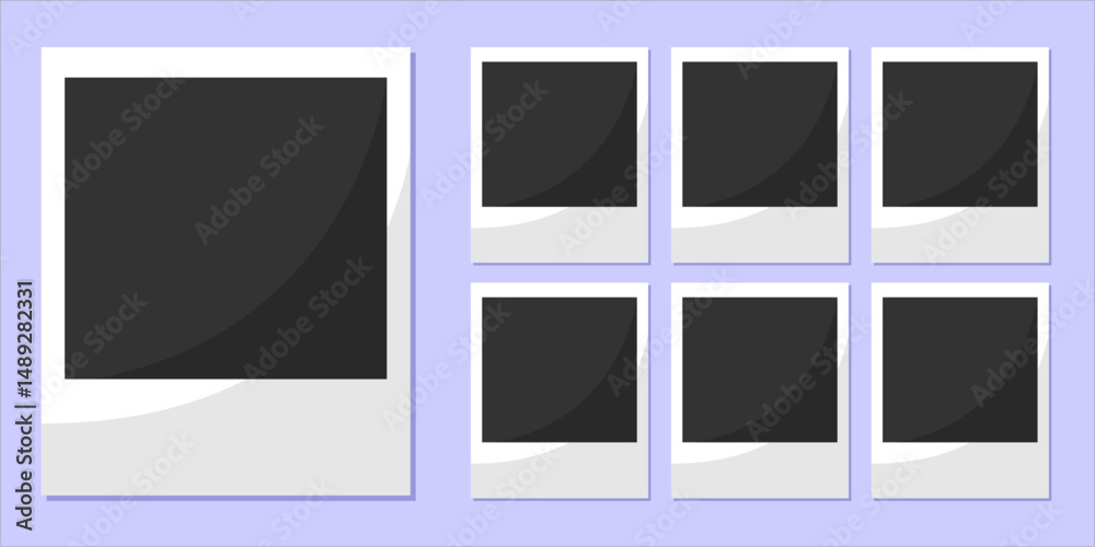 Empty white photo frame, set polaroid realistic mockup, vector EPS file Empty white photo frame, set polaroid realistic mockup, vector EPS file