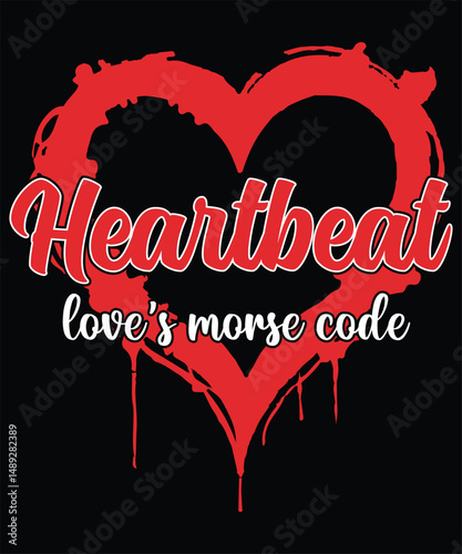 Canvas Print Heartbeat Loves Morse Code Graphic Design