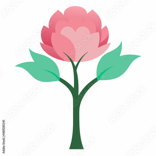 Vector watercolor blooming flower, tree, or forest side view isolated on white background for landscape and architecture drawing, elements for environment and garden, botanical for section in spring 