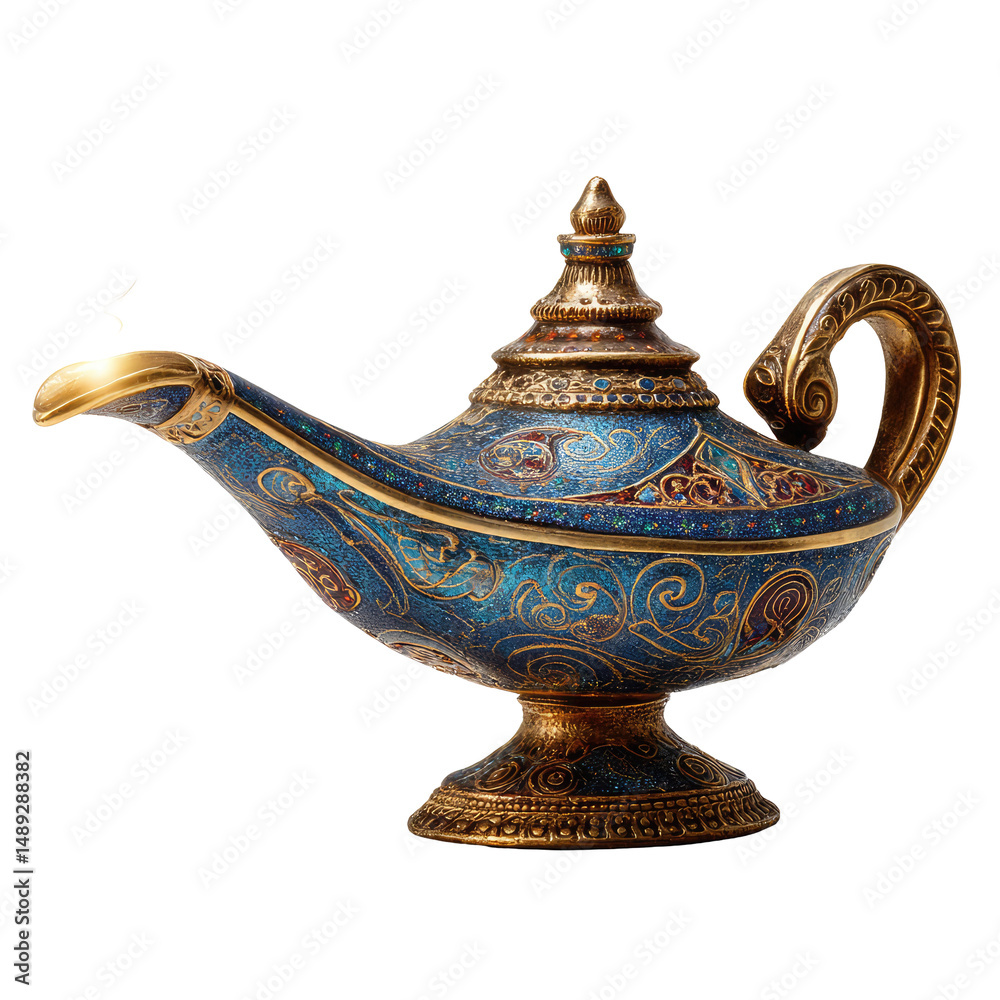 Fototapeta premium Magic Aladdin Genie Lamp Isolated on Transparent Background