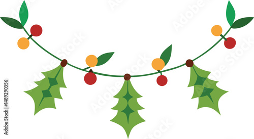 christmas holly branch