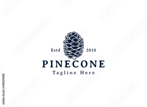 Simple and premium pinecone logo design vector illustration. Pinecone logo design template
