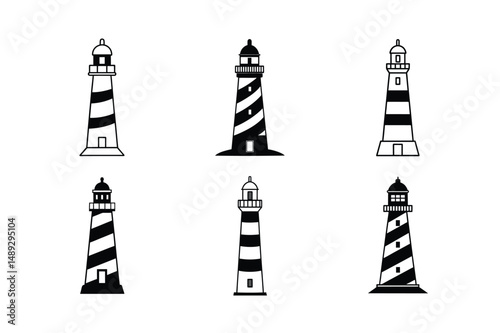 Realistic 3d Style Lighthouse Vector Composition