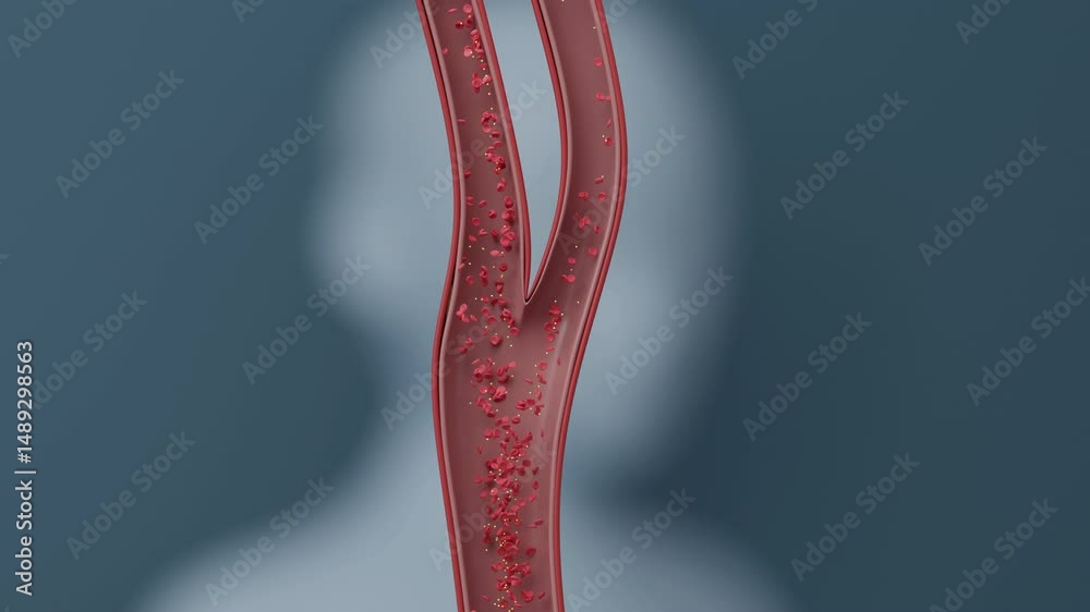 Carotid artery plaque reducing blood flow in the neck