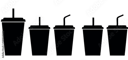 Paper cup silhouette, high quality vector