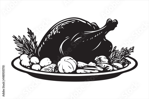Thanksgiving Shape cooked Turkey silhouettes