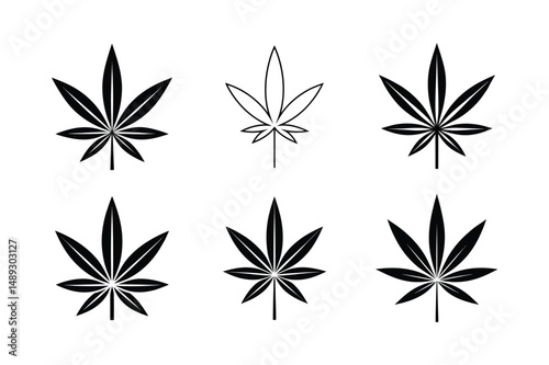 modern hemp leaf vector artistic expression