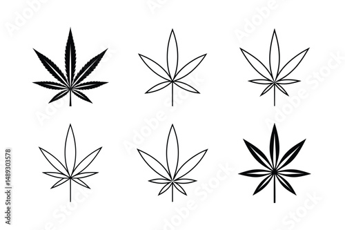 abstract hemp leaf vector art artistic interpretation
