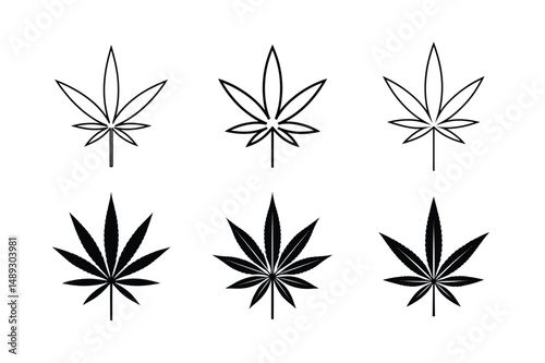 artistic hemp leaf vector digital art