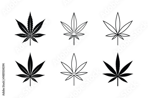 artistic abstract hemp leaf vector design