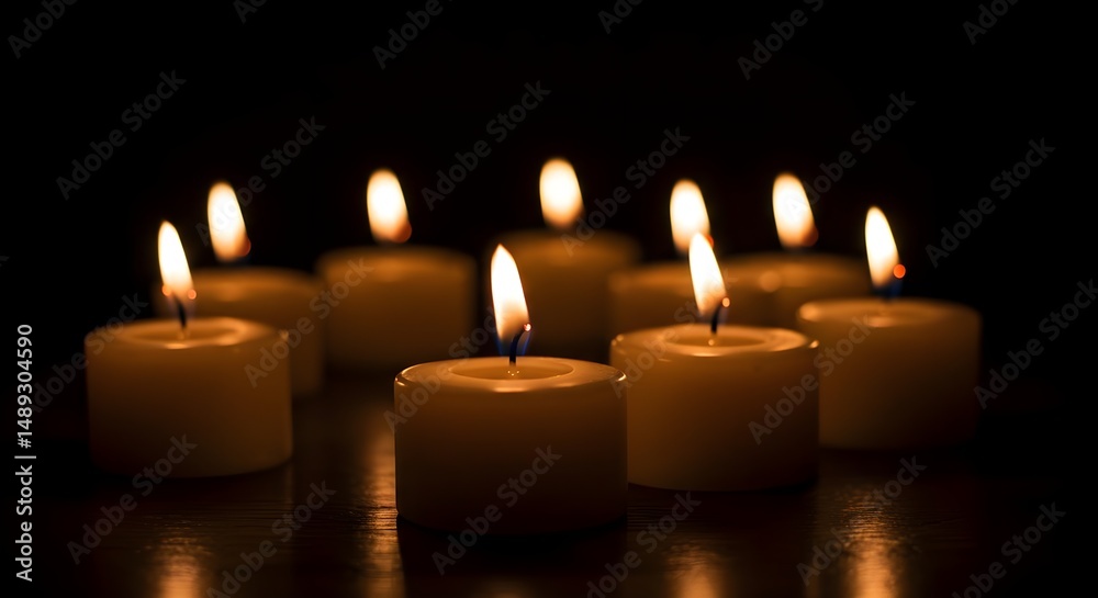 Elegant Candles Glowing Softly Against a Dark Background Elegant Candles Glowing Softly Against a Dark Background