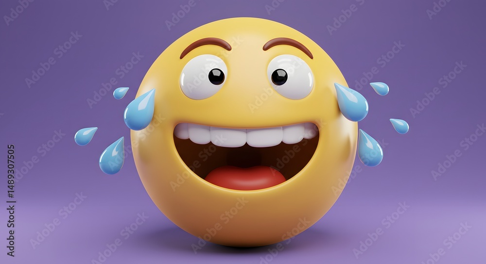 Fototapeta premium Laughing Emoji with Tears of Joy