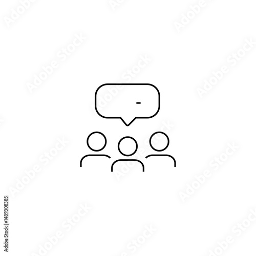 single outline icon conversation or discussion related to communication. with people element. linear icon collection. editable stroke. vector illustration.