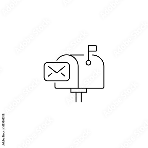 single outline icon mailbox related to communication. linier icon collection. editable stroke. vector illustration