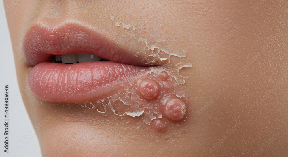 Fototapeta premium Lip Sores and Skin Peeling