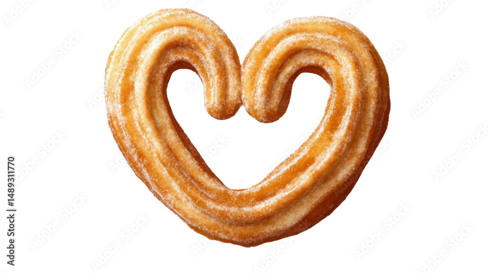 Fototapeta premium heart shaped churro on white background