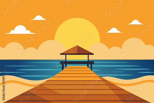 sunset on the sea