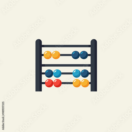 Colorful abacus in flat design for educational purposes  