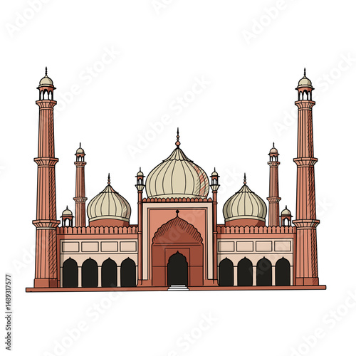 Jama Masjid in Delhi with intricate architectural details  