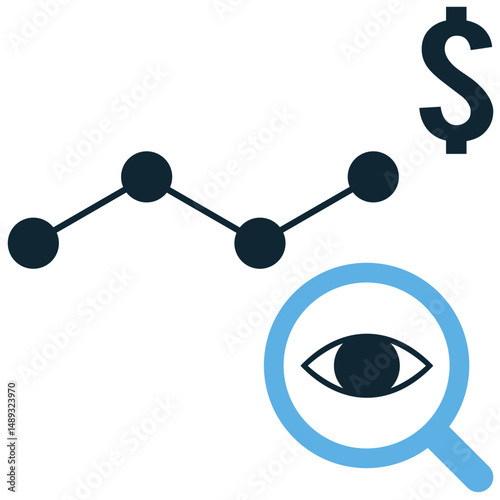 Finance portfolio management icon vector for asset allocation, investment planning, and risk control. Ideal for wealth growth, investment services, and capital strategy illustration.
