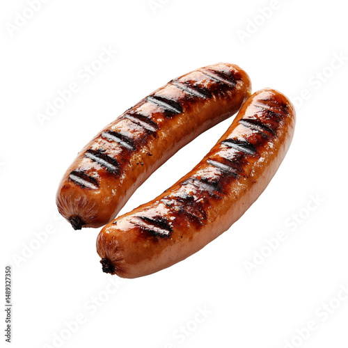 Two Delicious Grilled Sausages, Close-Up Shot