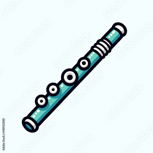 Stylish turquoise flute, graphic design with a modern look