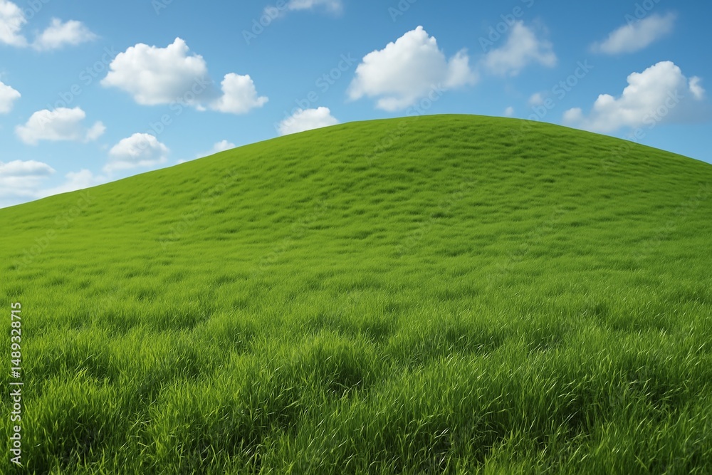 Naklejka premium green field and blue sky