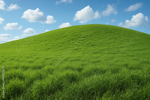 green field and blue sky