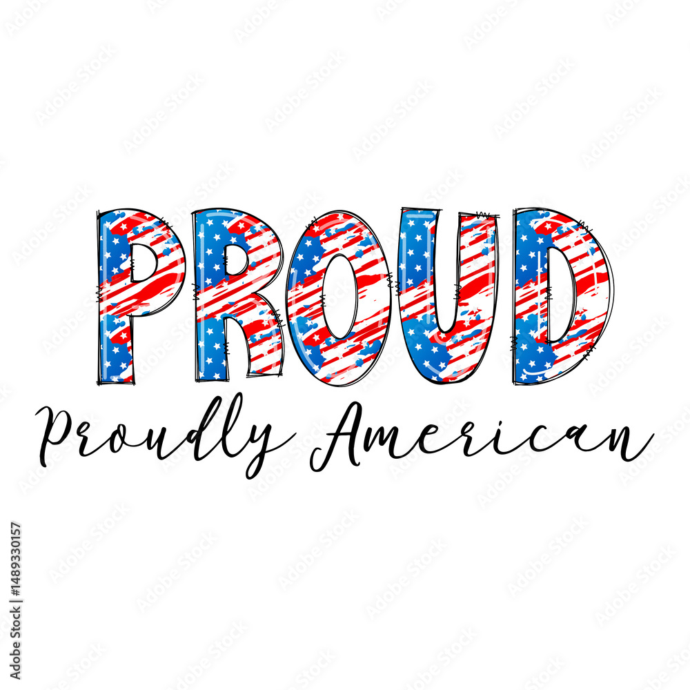 Obraz premium Patriotic Design Proud American Graphic