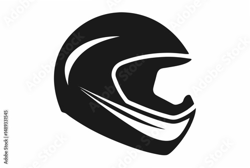 matte motocycle helmet  silhouette