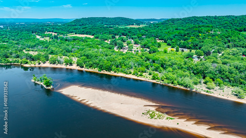 Drone view of Wisconsin River