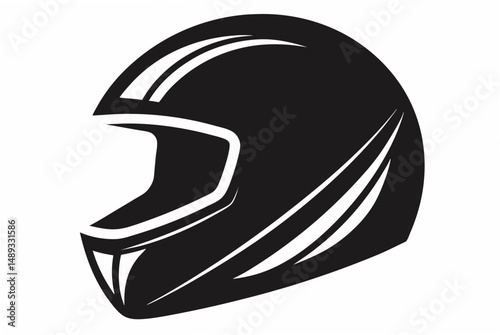 matte motocycle helmet  silhouette