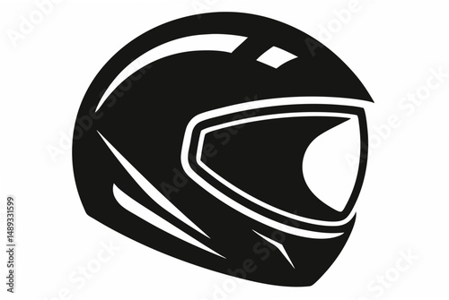 matte motocycle helmet  silhouette