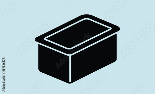 Bread pan silhouette, Loaf pan icon, Baking tray vector, Covered bread pan, Bread mold illustration