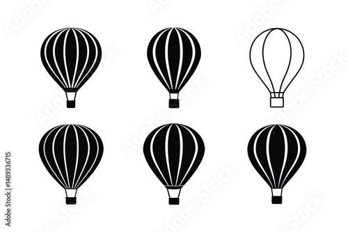 Flat Hot Air Balloon Icon Vector