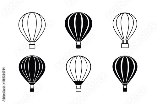 Silhouette of Hot Air Balloon Graphic