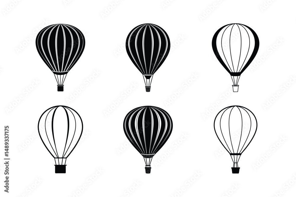 Obraz premium Air Balloon Vector Image Silhouette