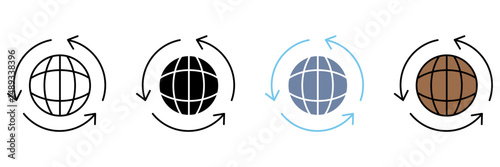 GLOBAL concept line icon. Simple element illustration.
