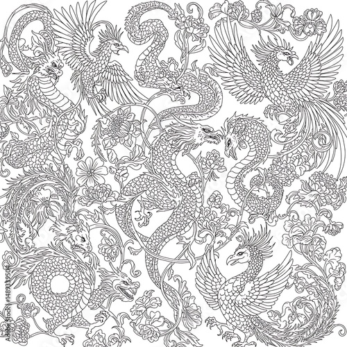 Hand-drawn paisley creates a seamless vintage floral pattern with a decorative textile design