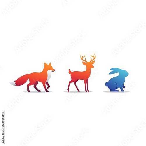 A cute red fox, a wild mammal with an orange tail, holds a sign in a nature illustration