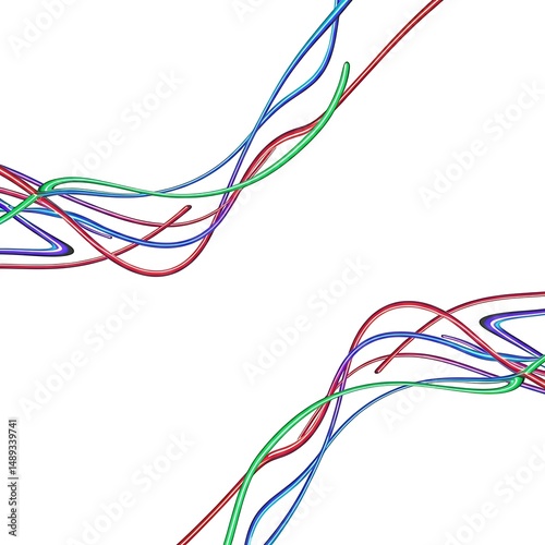 Abstract colorful wave design features a vibrant rainbow of curved lines in a vector illustration