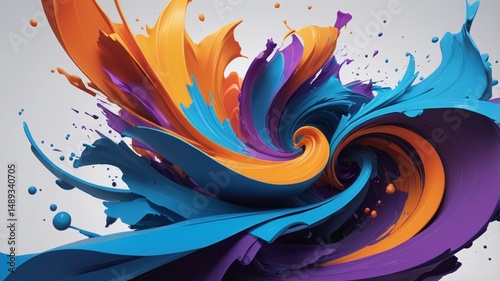 Vibrant swirl of paint a colorful abstract art