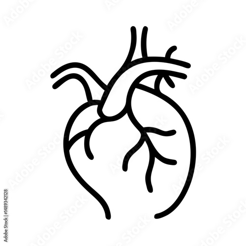 Stylized heart icon representing circulatory system concept of Medical Vector Icons  